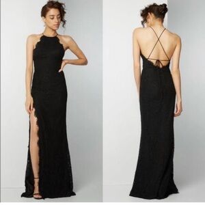 NEW Fame and Partners Dragon Eyes Lace Halter Gown
